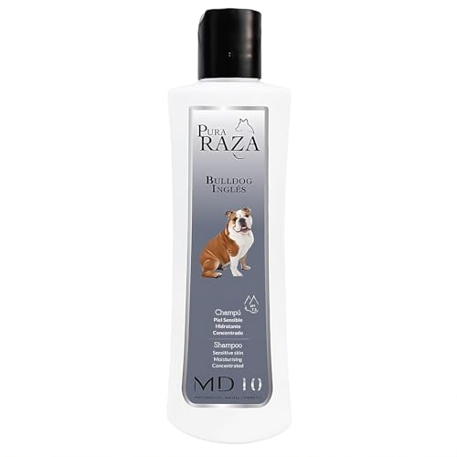 Hundeshampoo Gegen Juckreiz für Englische Bulldogge mit Vitamin D-Panthenol - Feuchtigkeitsspendendes und dermoprotektives - Pflegt den pH-Wert der Haut - 300ml - MD-10 Collection