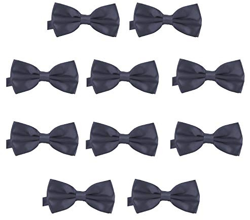 10-pack DonDon herrfluga 12 x 6 cm färdigknuten och längdjusterbar grå