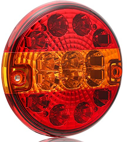 ETUKER LED trailer bakljus, lastbil bak rund hamburgare bakljus vattentät stoppindikatorlampa 10 ~ 30 V för släpvagn lastbil husvagn eller skåpbil
