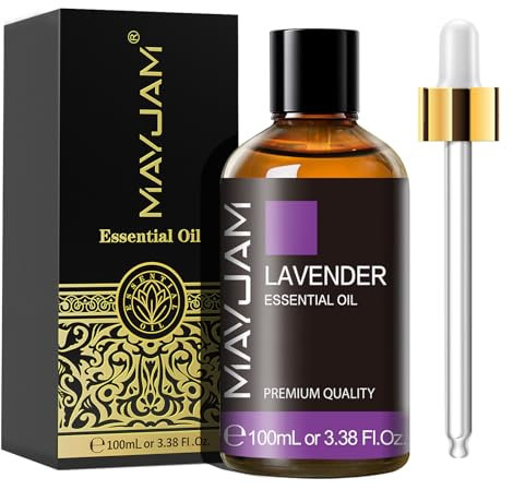 MAYJAM Lavendel Ätherisches Öl 100ML, Lavendelöl für Diffusor, Luftbefeuchter, DIY, Home，Wardrobes