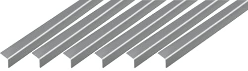 Alberts 423926 Winkelprofil | selbstklebend | Kunststoff, Edelstahloptik | 1000 x 20 x 20 mm | 6er Set