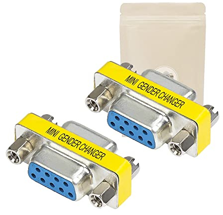 2 x Adapter I Typ DB9, 9-polig, weiblich, mit Verlängerungsschloss