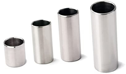 Supvox 4 Stück Verchromtes Edelstahl Gitarren Slide Blues Finger Tubes in 2,8cm bis 7cm Langlebiger Bass und Akustik Slide mit Klarer Intonation für Gitarren Basszubehör