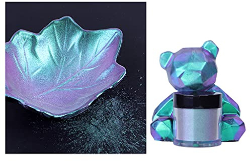 Yichtllk Chamäleon-Pulver, Farbverschiebung, Glimmerpulver für Epoxidharz, Perlenpigmentpulver zum Bemalen von Seifenherstellung, Schleim, Mehrfarbig, lila-blau-grün