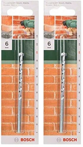 Bosch 2609255426 100mm Masonry Drill Bit with Diameter 6mm (Pack of 2)
