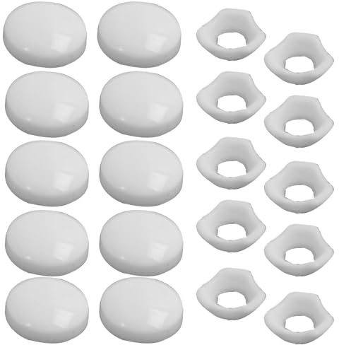 Small White Dome Screw Cover Caps for 6g & 8g Plastic Screw Cover Dome Cap with Washer for No 6-8 Gauge Screws Decorative Cap Covers Mirror Screws Firm Clip-On 50 Pack.