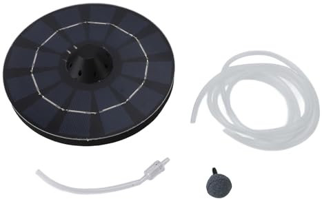 Fabater Schwimmender Solar-Teichbelüfter, 2,5 W Automatische Abschaltung, Solarbetriebene Luftpumpe mit Luftschlauch, Oxygenator-Teichluftpumpe für den Außenbereich