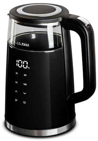 Berlinger Haus Black Silver Collection BH-9476 - Hervidor de agua con control de temperatura digital (1,7 L)