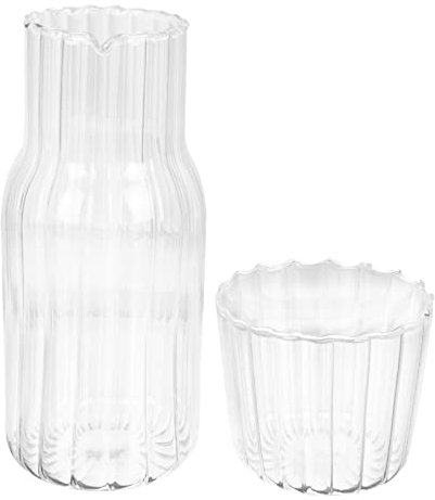 PRETYZOOM Hervidor De Agua Fría y Jarra De Vidrio 500ml, Vidrio De Borosilicato Alto, Diseño Vertical Boca Ancha, Para Uso Doméstico y Bebidas Frías