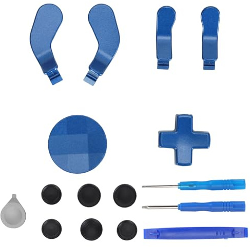Metal Thumbsticks Replacement Parts Kits,Accessories for Xbo x One Elite Series 2 Controller, Joysticks, Paddles Kit (Blue)