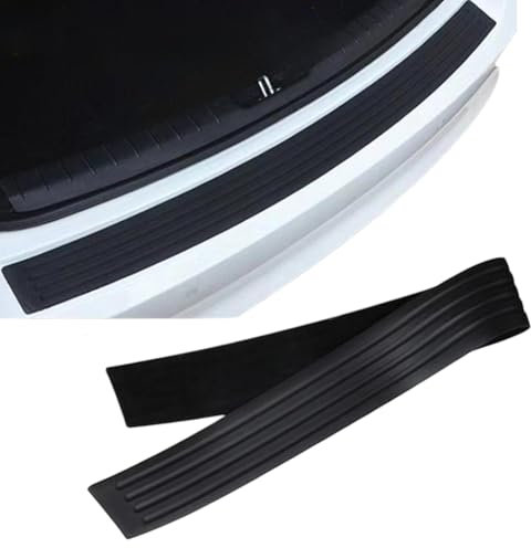 Car Rear Protector Guard Sticker, Universal Rubber Bumper Protector Strip, Auto Rear Trunk Sill Plate Scuff Plate Strip for Car Pickup SUV Truck (90x7cm)