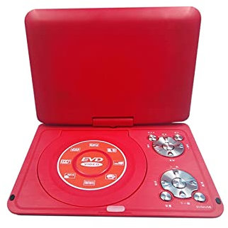 Bärbar DVD-spelare, Bärbar DVD-spelare med laddningsbart batteri vridbar skärm och dubbla högtalare Mobil DVD-spelare for barn,för hem, bil(Rood)