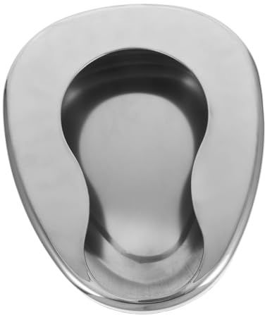 Didiseaon Stainless Steel Bedpan with Bed Pan Liners for Bedridden Elderly Patients and Men, Ergonomic Design, Nighttime Friendly, Suitable for Nursing Homes and Hospitals