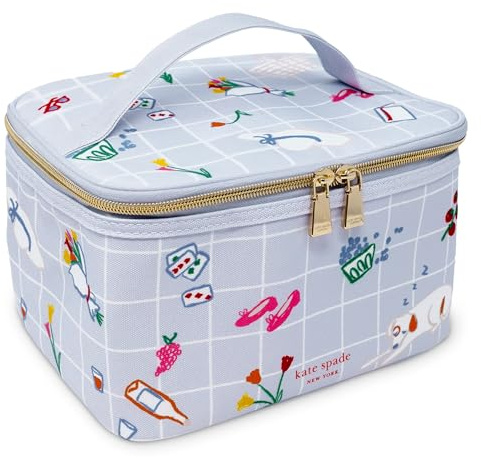 kate spade new york Insulated Lunch Box, Park Picnic | Small Lunch Cooler, Cute Lunch Bag for Women, Thermal Bag with Double Zipper Close and Carrying Handle