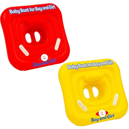 Akitaink Salvagente bambini Mutandina Quadrato | Con Maniglie, Baby Float, Vinile Giallo o Rosso, Pool School, Per Bambini, Uso con Sorveglianza