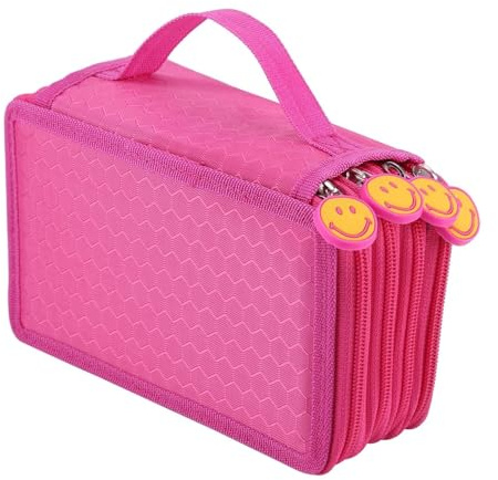 Großformatiges Federmäppchen Satch Mäppchen groß Schlamperbox Taschenbeutelhalter Schreibwaren Schreibtisch Organizer mit Trennfach Reißverschlussfach für Kinder Erwachsene (Rosarot)
