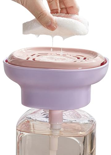 Sghtil Distributeur de savon de cuisine, distributeur de savon de cuisine, avec porte-éponge et compartiment à drainage rapide, solution de rinçage pratique pour dortoir, appartement et avec chiffon