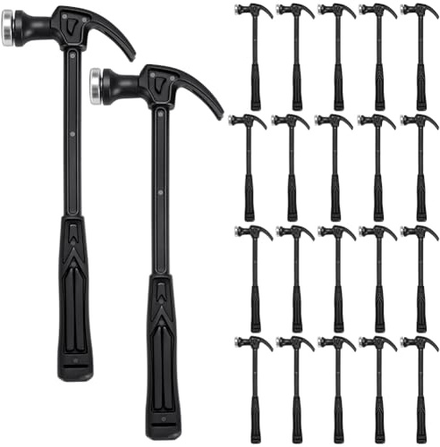 INTERWARM 40Pcs Small Household Hammer, 7.3 Inch Mini Plastic Claw Hammer Small Household Tool Black Mini Mallet with Claw for Craft DIY Woodworking Nail Puncher Emergency Escape