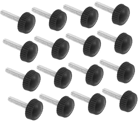 WEKADRIN 20pcs Hand Knobs with Rubber Head Threaded Thumb Screws for Tightening and Secure Clamping in Mechanical and Projects