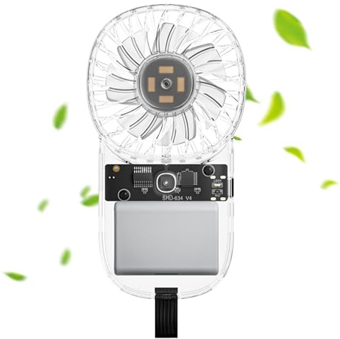 Ventilador personal portátil – Enfriador de aire portátil con iluminación ambiental | Gadget de enfriamiento silencioso de 3 velocidades alimentado por batería, para el hogar, la oficina,