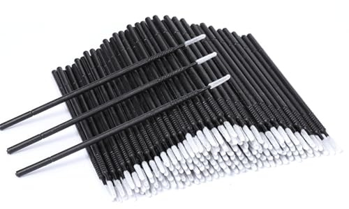 200 Pcs Micro Brushes Micro Applicator Brush Disposable Lash Mascara Applicators for Eye Lashes Brows Eyelash Extension (Black)