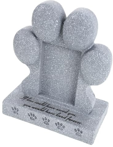 HOODANCOS Pet Memorial Stone för Hund och Katt Väderbeständig Grå Minnessten med Tydlig Gravyr Hållbar Hund Kattgravsten för Utomhusbruk Symbol för Kärlek och Minne i