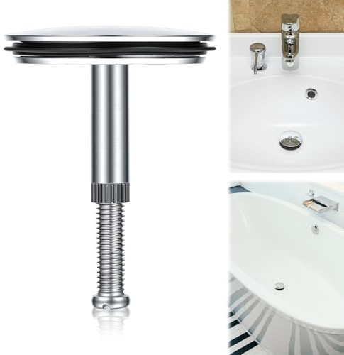 DOPENSPI 43mm Badewannenstöpsel,Hochwertiger Badewanne Stopfen mit Verstellbarer Schraube Abflussstopfen Waschbecken Waschbeckenstöpsel Rostfrei Badewannen Stöpsel für Standard-Abflussrohre