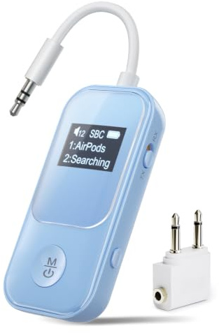 Trasmettitore-ricevitore Bluetooth Nulaxy con schermo, per 2 AirPods/cuffie