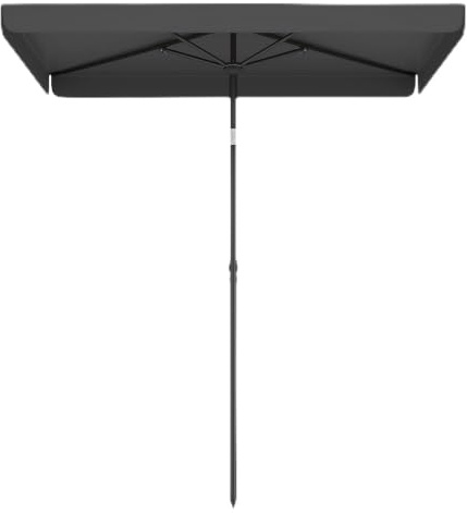 RELAX4LIFE Petit Parasol de Balcon Rectangulaire 200x130cm Inclinable, Gris | Petit Parasol de Jardin Portable avec Sac de Transport, Toile Anti-UV 30+, Mât Ø32mm,Gain de Place pour Terrasse Plage