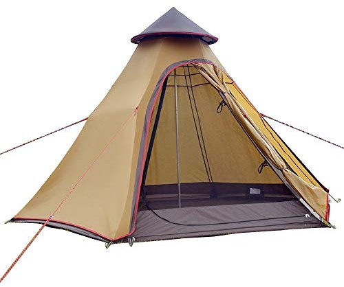 Sport Tent wasserdichte Campingzelt Familienzelt Tipi Zelt Outdoor Doppelschichten Teepee 3.1M / 10ft Pyramidenzelt Indianzelt mit festen Groundsheet, Khaki