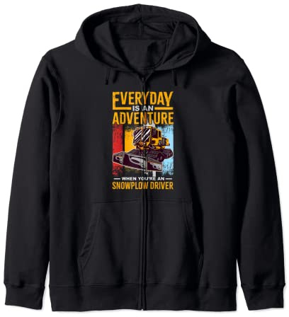 Snow Plow Tractor Machine Truck Shovel Driver Snowplough Zip Hoodie