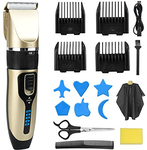 Haarschneider für Herren - Profi Haarschneidemaschine, Multifunktionaler Bartschneider, Elektrisch Trim Rasierer mit 4 Führungskämme und LED Anzeige, Langhaarschneider für Bart, Gesicht, Kopf, Ohren