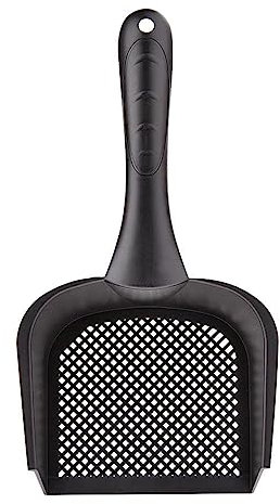 Katzenstreuschaufel, kleines Loch, feine Streuschaufel, Kunststoff, Katzenstreu für Katze, Hund, Kaninchen, Hamster, Schaufel, Bartdrache, Spray, Schwarz, Einheitsgröße