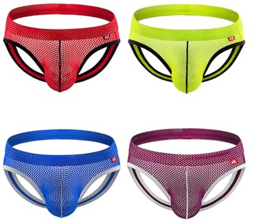 Casey Kevin Jockstrap para Hombre - 4 Piezas, Suspensorio Tanga Slips Ropa Interior Thong Deportivo Calzoncillos Transpirable