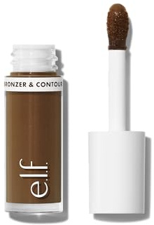 e.l.f. Camo flytande bronzer och kontur, mycket pigmenterad, naturligt utseende glödande yta, långvarig, rundad applikator, vegan och grymhetsfri, 6 solbränna