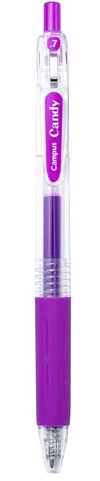 Campus Stylo à encre gel Candy rechargeable avec trait de 0,7 mm, stylo à encre gel à séchage rapide et résistant à l'eau (stylo, violet, 1 unité)