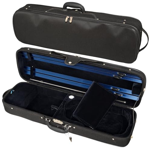 MI&VI Vivace Series Hard Wood Hybrid Violin Case — Light Oblong Case for 4/4 Full Sized Violins, NW-7015