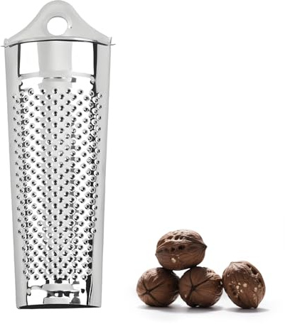 Ztolbriy Grattugia per Noce Moscata in Acciaio Inox – Grattugia Spezie con Contenitore Integrato | Qualità Premium Senza Plastica | Facile da Pulire