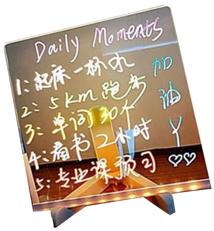 Lavagna luminosa a LED in acrilico trasparente con cartello luminoso a LED lavagna da disegno illuminata per casa ufficio illuminato blocco scrittura trasparente