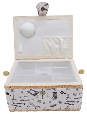 Generic Boîte de Rangement de Couture, Expansion à 2 Couches, Grand Panier de Couture Léger et Pratique, Rotation Flexible et Sûre avec Plateaux en Plastique Amovibles pour la Réparation (#1)