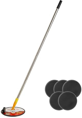 Pole Sander Handheld Drywall Sander, Round Radial Sanding Block with 5PC Sandpaper 120 Grits 180 Grits 240 Grits 320 Grits for Walls and Ceilings