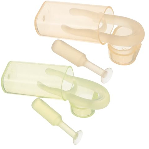 Abaodam Outil pour Retirer et Insérer Lentilles de Contact avec Applicateur à Ventouse en Silicone Souple, Pinces à Épiler, Kit Hygiénique 2 Pièces Jaune et Vert, Accessoire