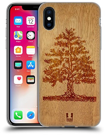 Head Case Designs Arbre Art en Bois Coque en Gel [Protection de Qualité Militaire] Compatible avec Apple iPhone X/iPhone XS Et Compatible avec MagSafe