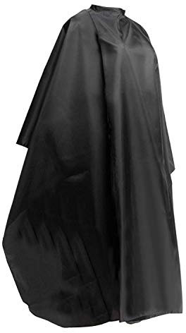 JewelryWe Friseurumhang Haarschneideumhang für Friseursalon einstellbare Salon Cape Friseurcape Frisörumhang Friseur Umhang schwarz