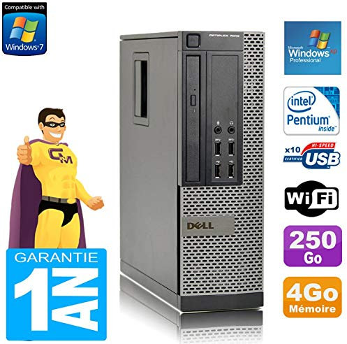 PC DELL 7010 SFF Intel G840 RAM 4Go Disque Dur 250 Go DVD WiFi Windows XP Pro (Reconditionné)