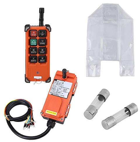 ASHATA 24V Wireless Crane Remote Controller, Single Speed Industrial Channel Hoist Transmitter Receiver(DC 3V Transmitter + DC 24V Receiver)