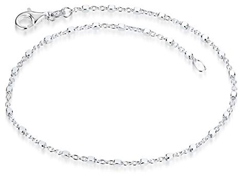 Feine Armkette Damen Silber 925 - Würfel Kette 1,6mm Armband SA-119 | Filigranes Silberarmband aus hautfreundlichem 925 Sterling Silber in 17-22cm für Frauen von MATERIA by Matthias Wagner
