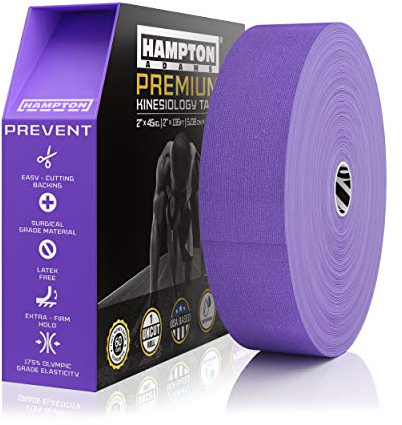 Hampton Adams | As Seen on Shark Tank | Elastic Kinesiology Tape (Bulk Roll) | 135ft Uncut | Supports & Protects Muscle Wrist Knee Shoulder Back Plantar Fasciitis | Waterproof Hypoallergenic (Purple)