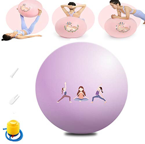 SYMX Gymnastikball, Yoga Ball, Anti-Burst Gymnastic Ball mit Ballpumpe, Balance Sitzball Extra Dick & Belastbar für Pilates Yoga Fitness & als Büro-Stuhl, Fitness, Balance Ball Core Strength,Lila