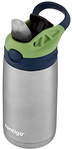 Contigo Kids Stainless Steel Water Bottle with Redesigned AUTOSPOUT Straw, 13 oz, Blueberry & Green Apple, Easy Clean, BPA Free